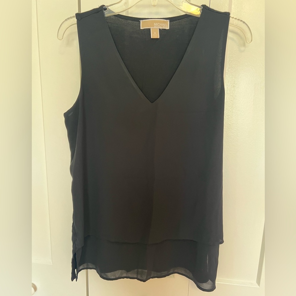 Michael Kors Black V-Neck Blouse
